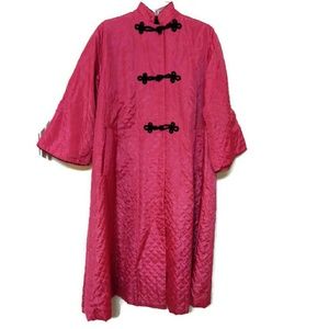 Vintage Asian 70's Long Quilted Satiny Kimono